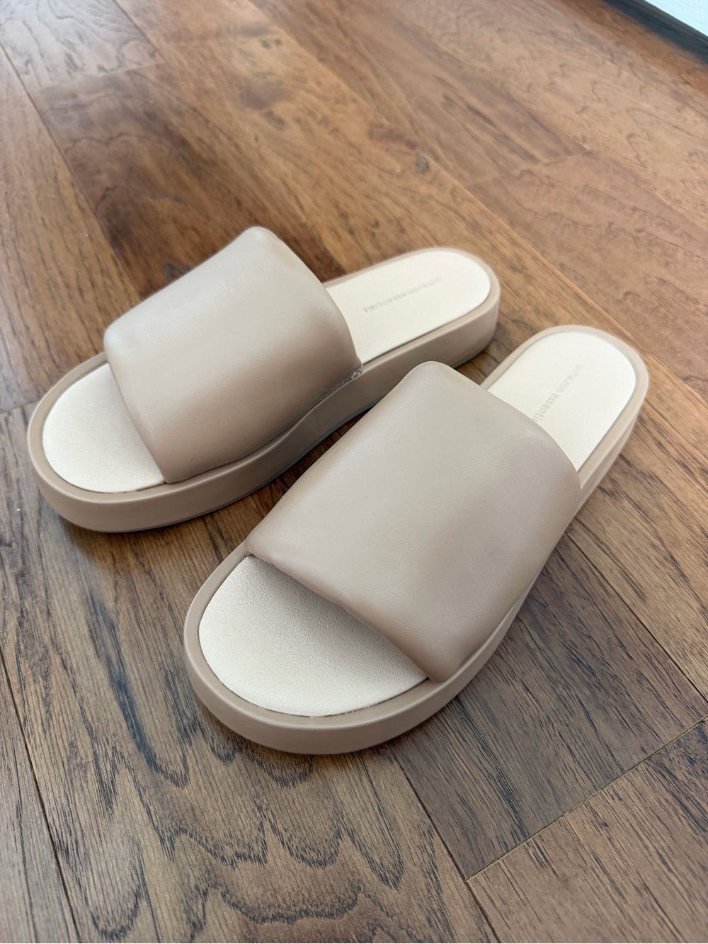 Women’s Neutral Slide Flatform Platform Sandals - Beige Casual Comfort
